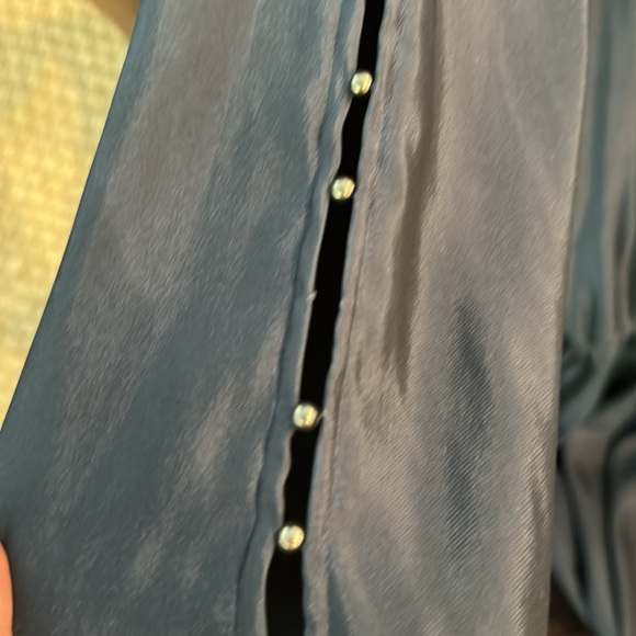 Ramy Brook New York M stud embellished navy mini-dress elastic waist tie belt - Picture 9 of 9